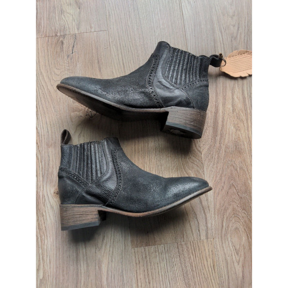 Bed Stu Ellice Low Chelsea Wester Boots Womens 7 Rough Oiled Suede - Picture 8 of 13